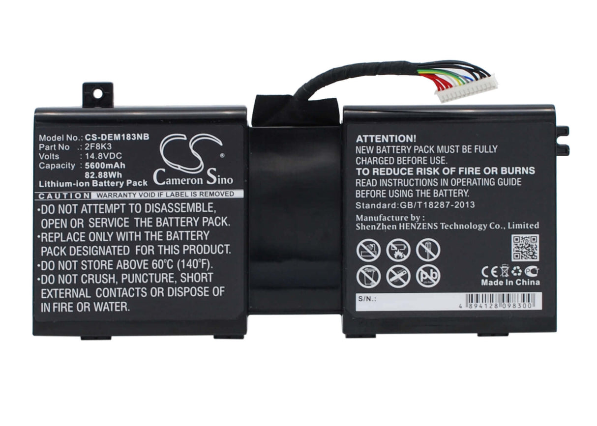 Black Battery For Dell Alienware 17, Alienware 18, Alienware M17x R5 14.8v, 5600mah - 82.88wh Batteries for Electronics Cameron Sino Technology Limited   