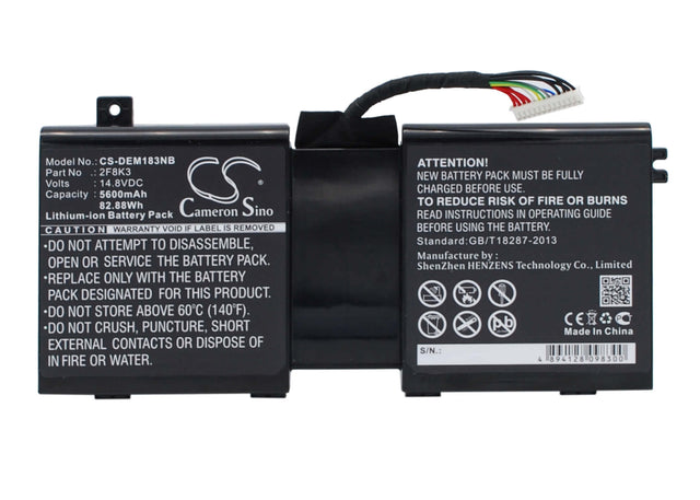 Black Battery For Dell Alienware 17, Alienware 18, Alienware M17x R5 14.8v, 5600mah - 82.88wh Batteries for Electronics Cameron Sino Technology Limited   