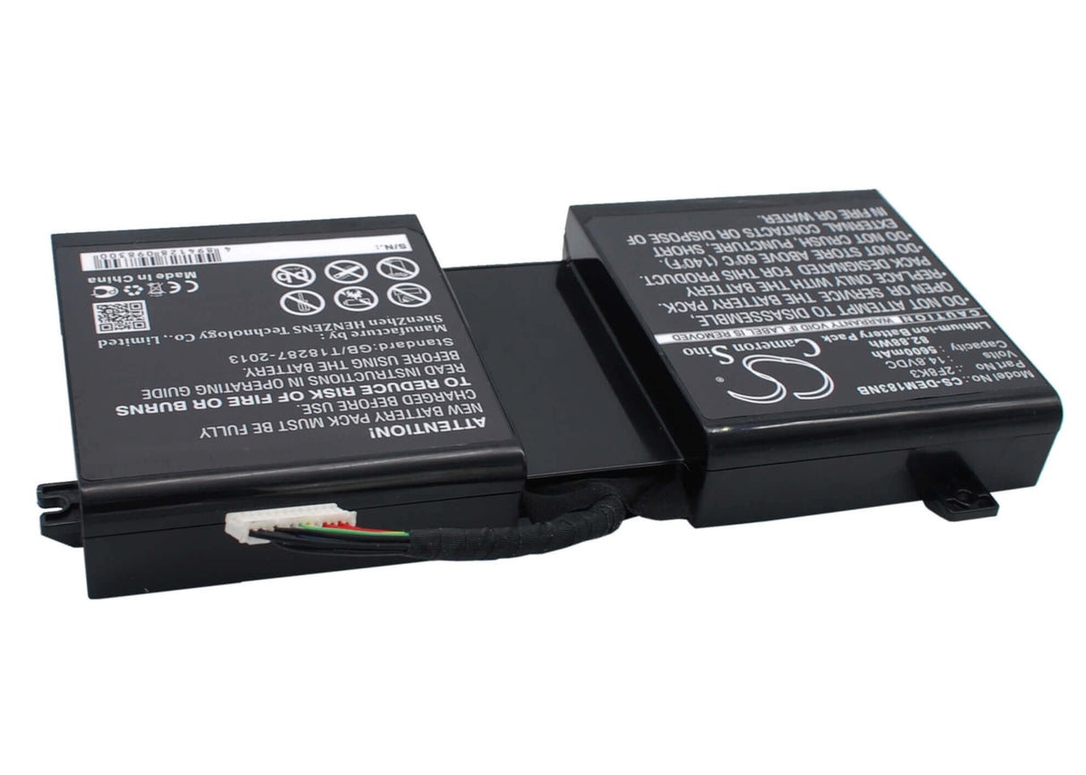 Black Battery For Dell Alienware 17, Alienware 18, Alienware M17x R5 14.8v, 5600mah - 82.88wh Notebook, Laptop Cameron Sino Technology Limited   