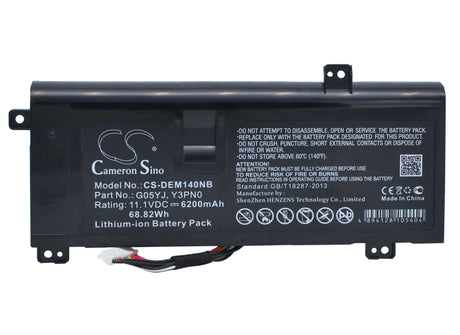 Black Battery For Dell Alienware M14x R3, Alienware M14x R4, Alienware P39g 11.1v, 6200mah - 68.82wh Notebook, Laptop Cameron Sino Technology Limited   