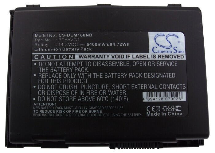 Black Battery For Dell Alienware M18x, Alienware M18x R1, Alienware M18x R2 14.8v, 6400mah - 94.72wh Batteries for Electronics Cameron Sino Technology Limited (Suspended)   