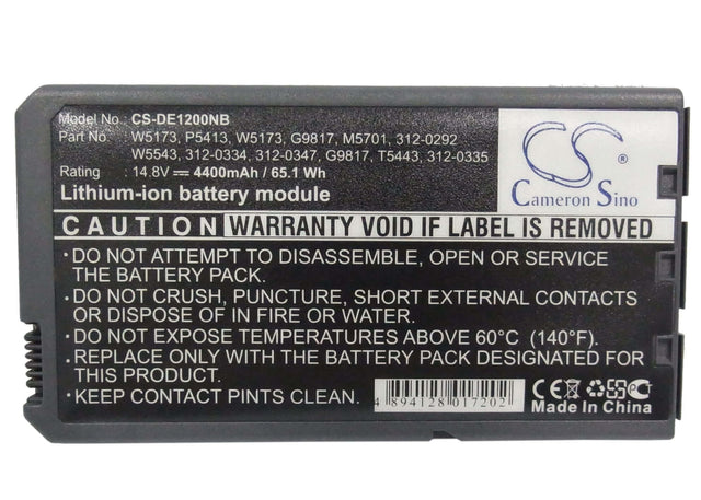 Black Battery For Dell Inspiron 1000, Inspiron 1200, Inspiron 2200 14.8v, 4400mah - 65.12wh Batteries for Electronics Cameron Sino Technology Limited   