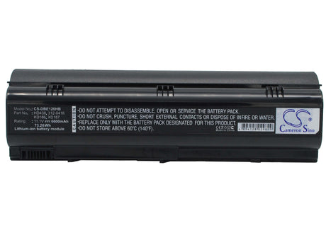 Black Battery For Dell Inspiron 1300, Inspiron B120, Inspiron B130 11.1v, 6600mah - 73.26wh Batteries for Electronics Cameron Sino Technology Limited (Suspended)   