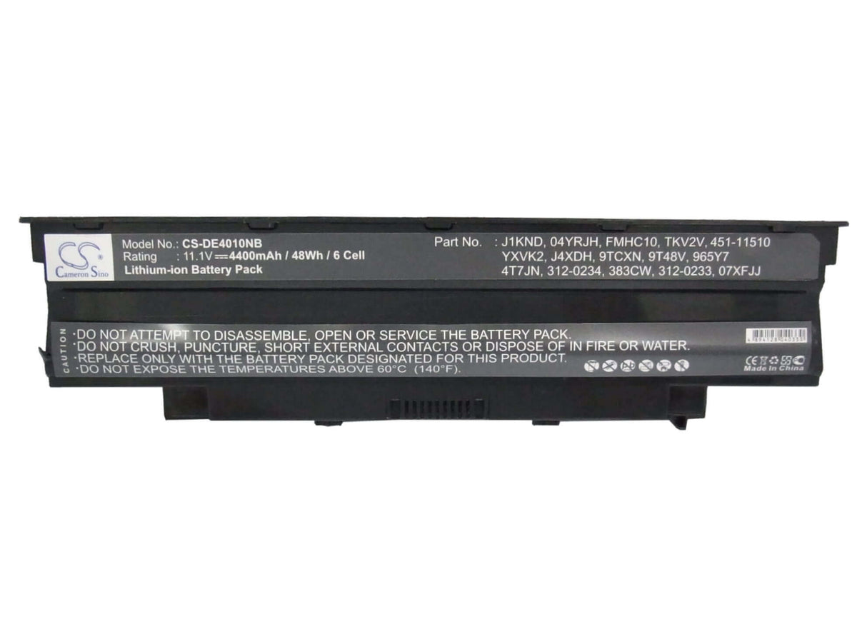 Black Battery For Dell Inspiron 13r, Inspiron 13r N3010, Inspiron 13r N3010d 11.1v, 4400mah - 48.84wh Batteries for Electronics Cameron Sino Technology Limited   