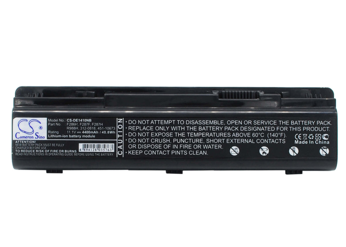 Black Battery For Dell Inspiron 1410, Vostro 1014, Vostro 1015 11.1v, 4400mah - 48.84wh Batteries for Electronics Cameron Sino Technology Limited   