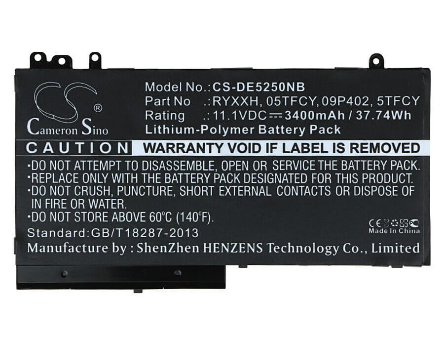 Black Battery For Dell Latitude 12 5000, Latitude 12 E5250 11.1v, 3400mah - 37.74wh Batteries for Electronics Cameron Sino Technology Limited   