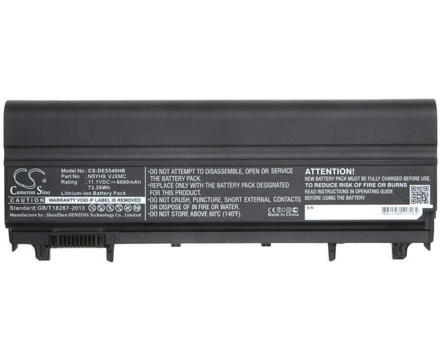 Black Battery For Dell Latitude E5440, Latitude E5540 11.1v, 6600mah - 73.26wh Batteries for Electronics Cameron Sino Technology Limited   