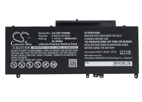 Black Battery For Dell Latitude E5550, Latitude 15 5000, Latitude E5550 15.6" 7.4v, 6850mah - 50.69wh Batteries for Electronics Cameron Sino Technology Limited   