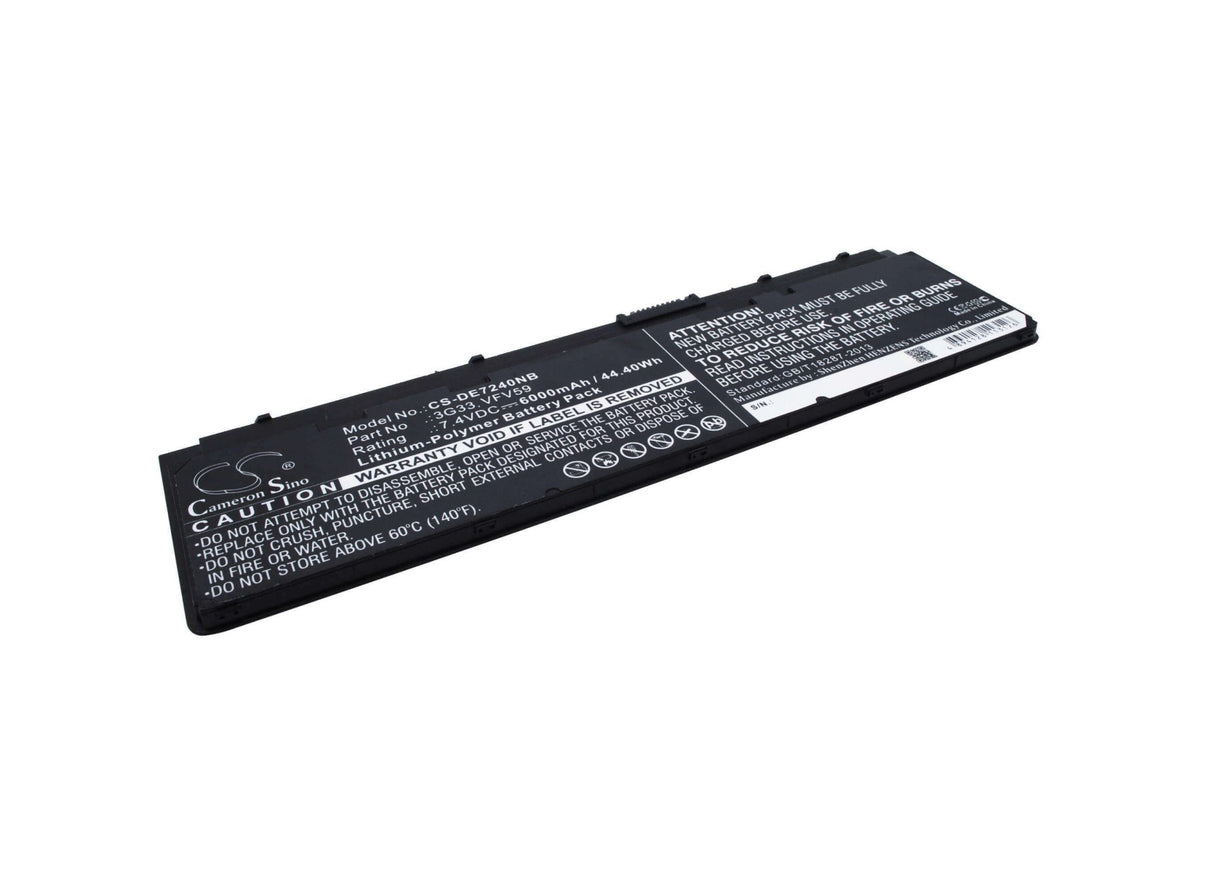 Black Battery For Dell Latitude E7240, Latitude E7250, Latitude E7240 12.5 7.4v, 6000mah - 44.40wh Batteries for Electronics Cameron Sino Technology Limited   