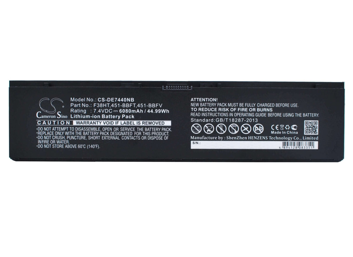 Black Battery For Dell Latitude E7440, Latitude 14 7000, Latitude E7450 7.4v, 6080mah - 44.99wh Batteries for Electronics Cameron Sino Technology Limited   