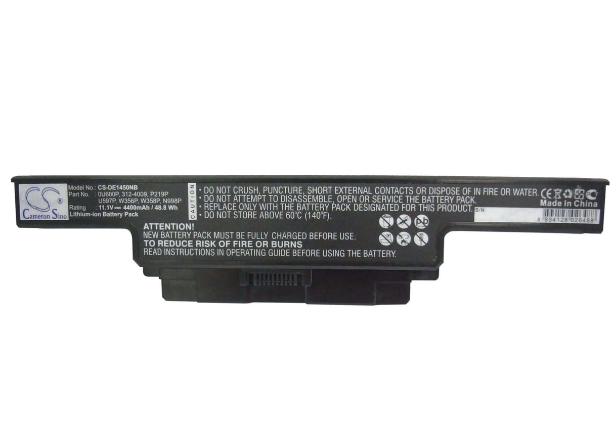 Black Battery For Dell Studio 1450, Studio 1457, Studio 1458 11.1v, 4400mah - 48.84wh Batteries for Electronics Cameron Sino Technology Limited   