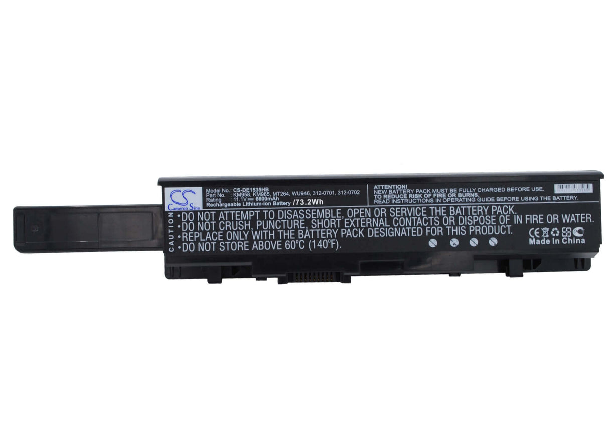 Black Battery For Dell Studio 1535, Studio 1536, Studio 1537 11.1v, 6600mah - 73.26wh Batteries for Electronics Cameron Sino Technology Limited   