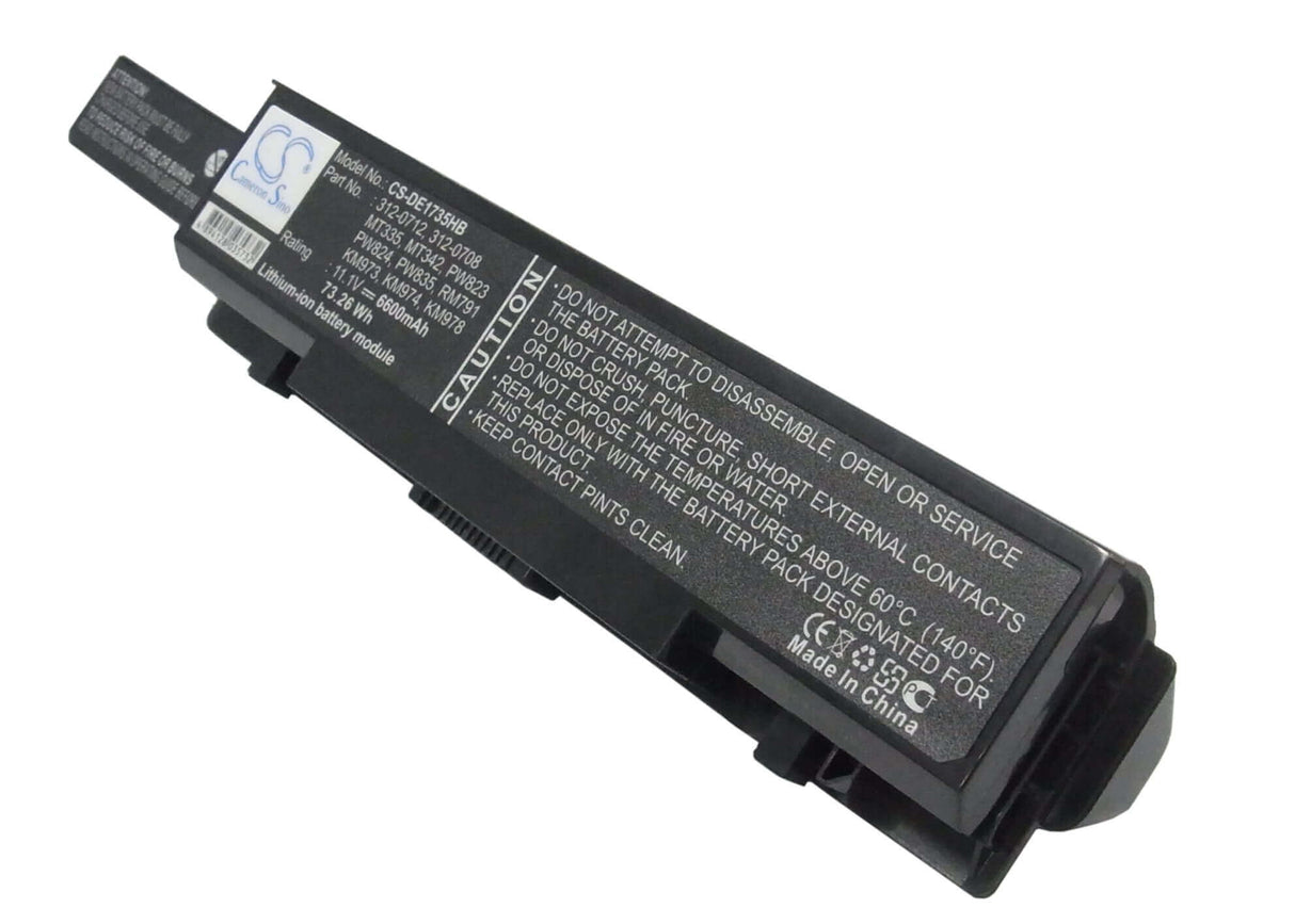 Black Battery For Dell Studio 1735, Studio 1736, Studio 1737 11.1v, 6600mah - 73.26wh Batteries for Electronics Cameron Sino Technology Limited   