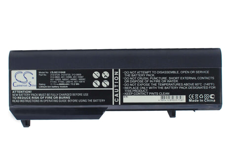 Black Battery For Dell Vostro 1310, Vostro 1510, Vostro 2510 11.1v, 6600mah - 73.26wh Batteries for Electronics Cameron Sino Technology Limited   