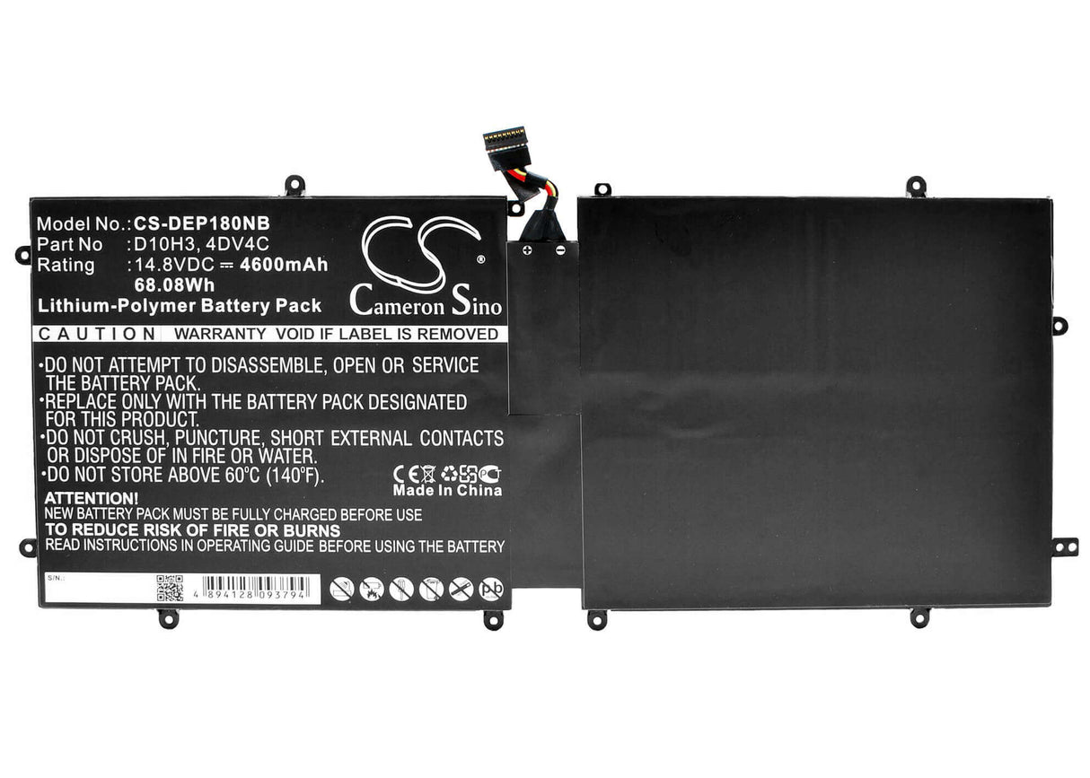 Black Battery For Dell Xps 18, Xps 18-1810 14.8v, 4600mah - 68.08wh Notebook, Laptop Cameron Sino Technology Limited   