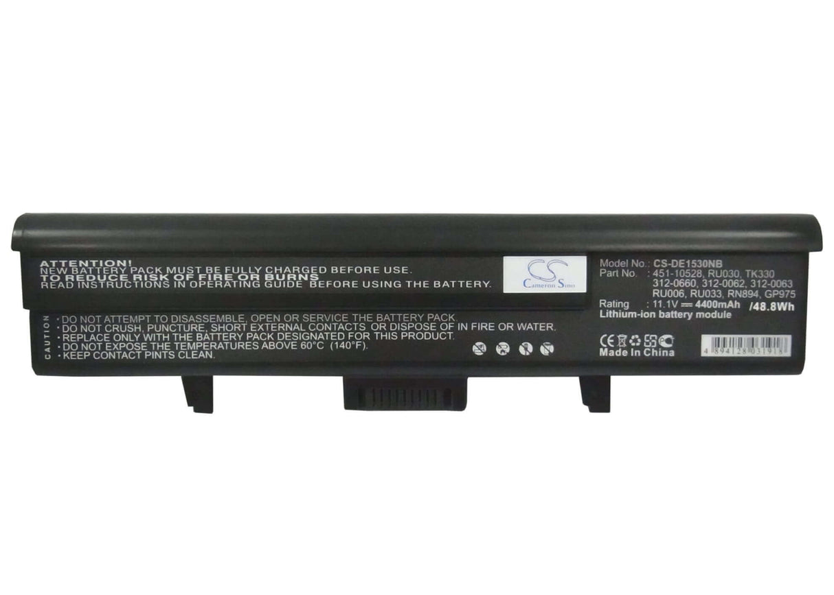 Black Battery For Dell Xps M1530, Xps M1500 11.1v, 4400mah - 48.84wh Batteries for Electronics Cameron Sino Technology Limited   