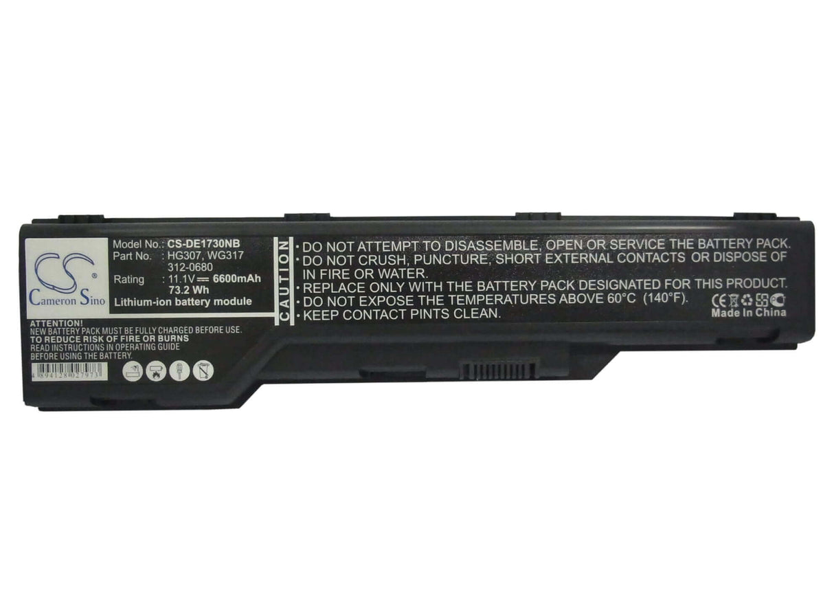 Black Battery For Dell Xps M1730 11.1v, 6600mah - 73.26wh Batteries for Electronics Cameron Sino Technology Limited   