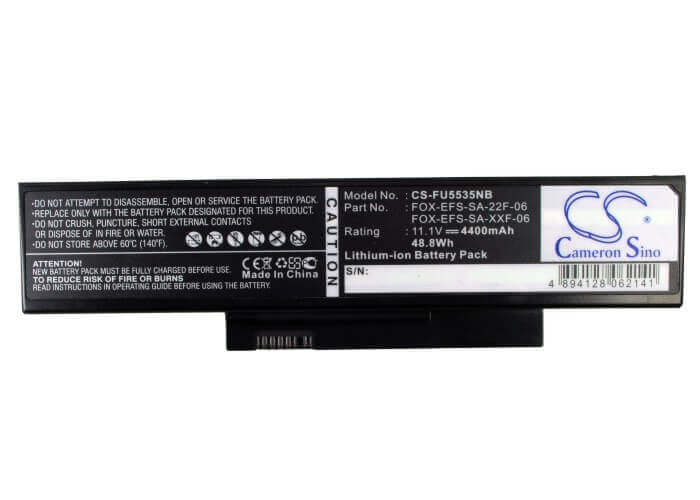 Black Battery For Fujit'su Fujit'su Esprimo Mobile V5515, Esprimo Mobile V5535, Esprimo Mobile V5555 11.1v, 4400mah - 48.84wh Notebook, Laptop Cameron Sino Technology Limited   