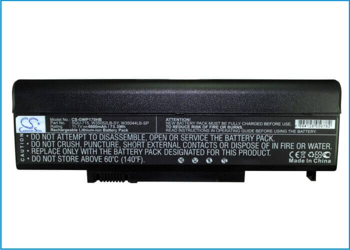 Black Battery For Gateway T6810, T6300, T6308c 11.1v, 6600mah - 73.26wh Notebook, Laptop Cameron Sino Technology Limited   