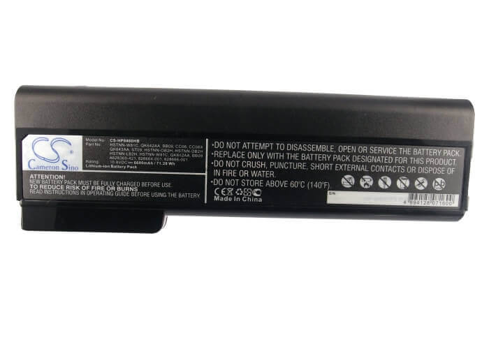 Black Battery For Hp Elitebook 8460p, 6360t Mobile Thin Client, Elitebook 8460w 10.8v, 6600mah - 71.28wh Notebook, Laptop Cameron Sino Technology Limited   