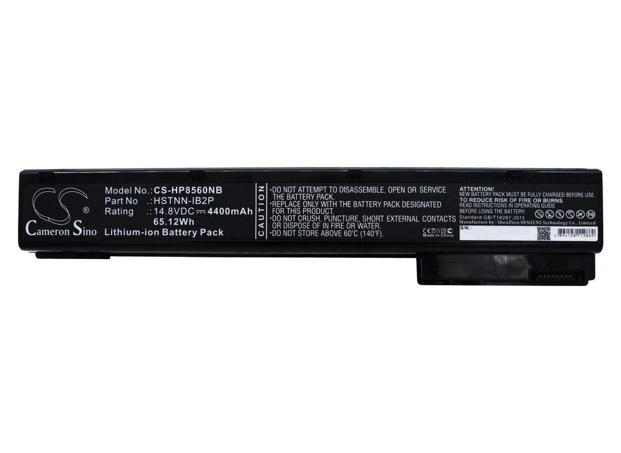 Black Battery For Hp Elitebook 8560w, Elitebook 8570w, Elitebook 8760w 14.8v, 4400mah - 65.12wh Notebook, Laptop Cameron Sino Technology Limited   