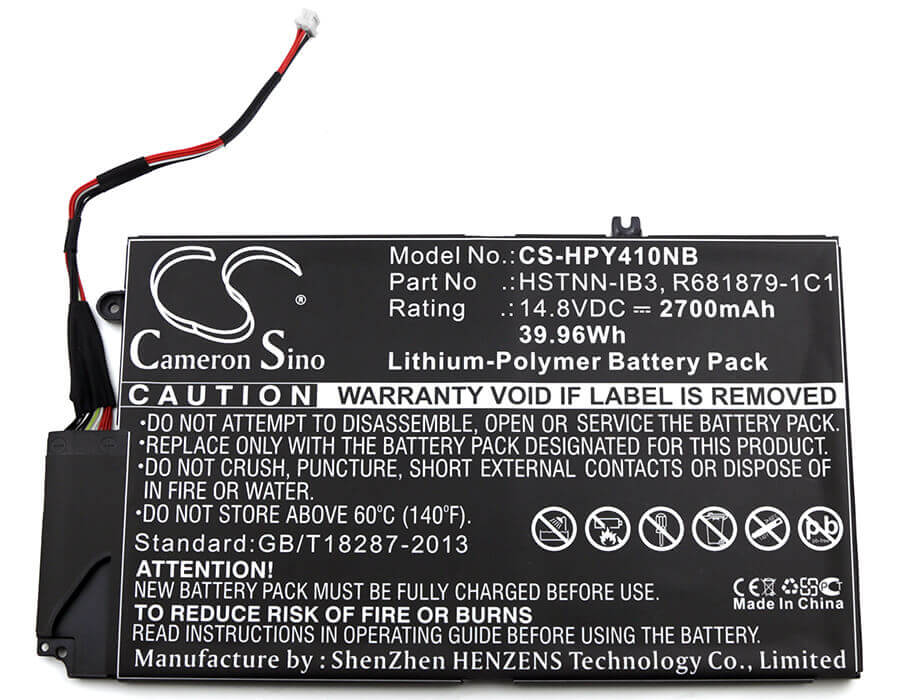 Black Battery For Hp Envy 1050ca , El04xl, Pn-c102 14.8v, 2700mah - 54.76wh Notebook, Laptop Cameron Sino Technology Limited   