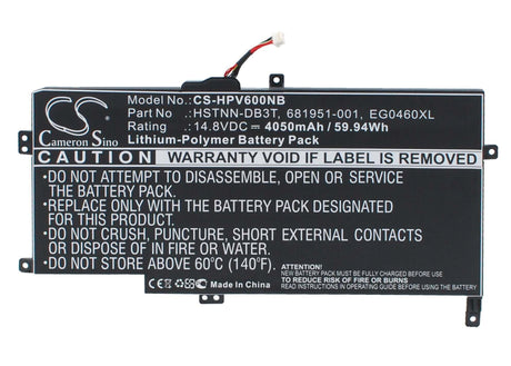 Black Battery For Hp Envy 6-1140ca , Envy Sleekbook 6z-1000, Envy Sleekbook 6-1000 14.8v, 4050mah - 59.94wh Notebook, Laptop Cameron Sino Technology Limited   