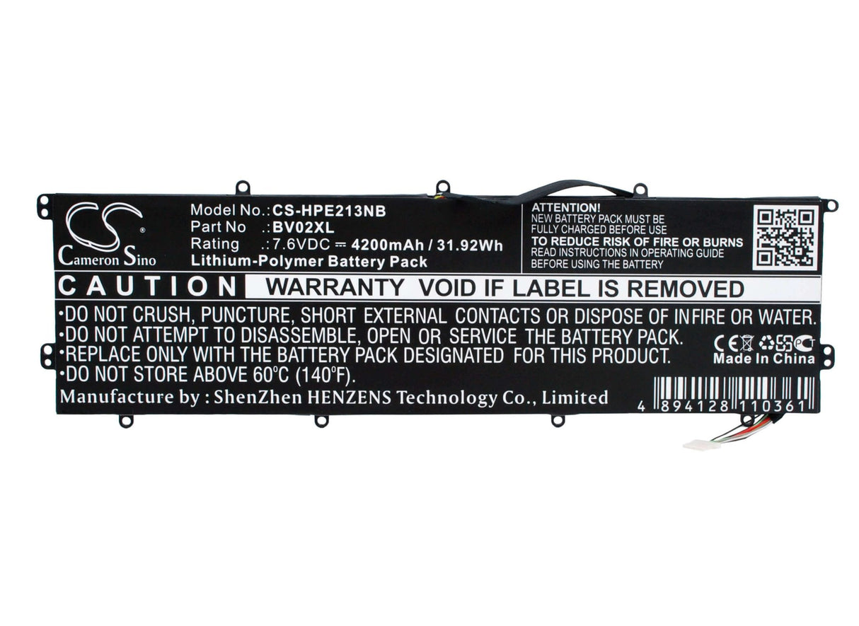 Black Battery For Hp Envy X2 13", Envy X2 13-j000ng, Envy X2 13-j000ns 7.6v, 4200mah - 31.92wh Notebook, Laptop Cameron Sino Technology Limited   