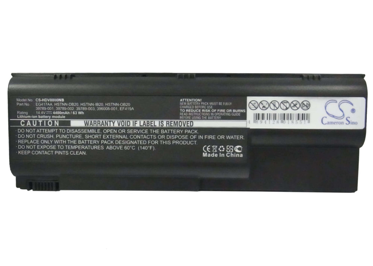 Black Battery For Hp Pavilion Dv8030ea, Pavilion Dv8310tx, Pavilion Dv8336ea 14.4v, 4400mah - 63.36wh Batteries for Electronics Cameron Sino Technology Limited (Suspended)   