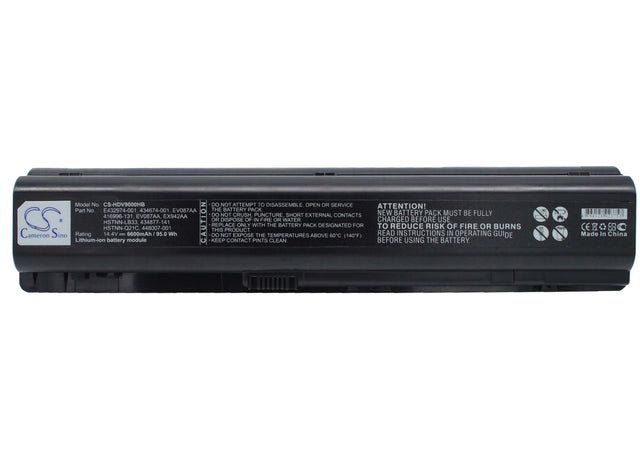 Black Battery For Hp Pavilion Dv9047ea, Pavilion Dv9095ea, Pavilion Dv9219ea 14.4v, 6600mah - 95.04wh Notebook, Laptop Cameron Sino Technology Limited   