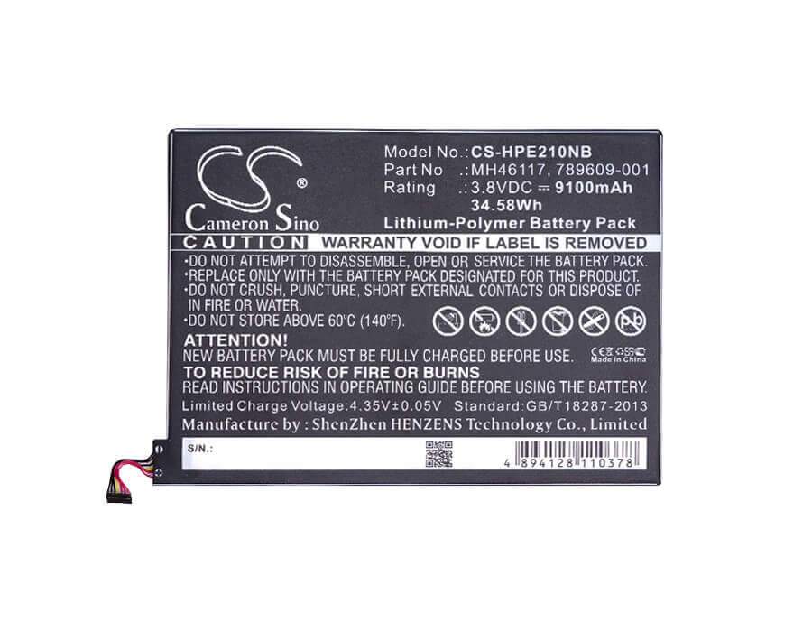 Black Battery For Hp Pavilion X2 10", Pavilion X2 10-n054sa, Pavilion X2 10-k000ng 3.8v, 9100mah - 34.58wh Notebook, Laptop Cameron Sino Technology Limited (Suspended)   