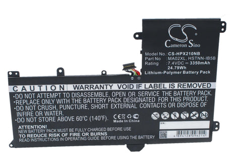 Black Battery For Hp Slatebook 101, Slatebook 101" X2 10-10-h010nr, Tpn-q127 7.40v, 3350mah - 24.79wh Notebook, Laptop Cameron Sino Technology Limited   