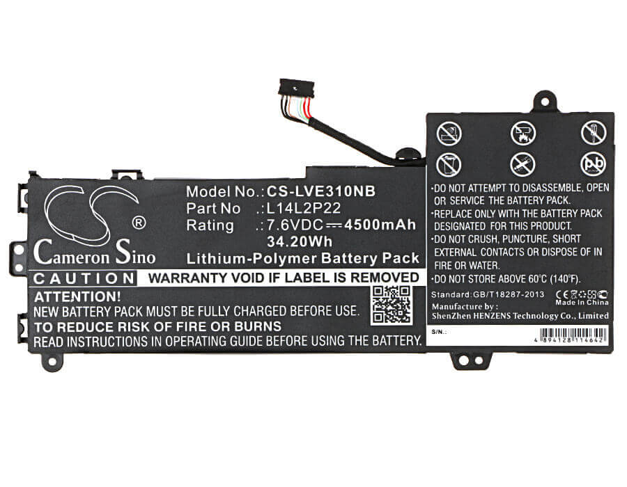 Black Battery For Lenovo E31, E31-70, E31-70-80kx0007ge 7.6v, 4500mah - 34.20wh Notebook, Laptop Cameron Sino Technology Limited   