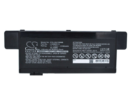 Black Battery For Lenovo Ideapad U150, Ideapad U150-6909, Ideapad U150-6909hfj 11.1v, 5100mah - 56.61wh Batteries for Electronics Cameron Sino Technology Limited (Suspended)   