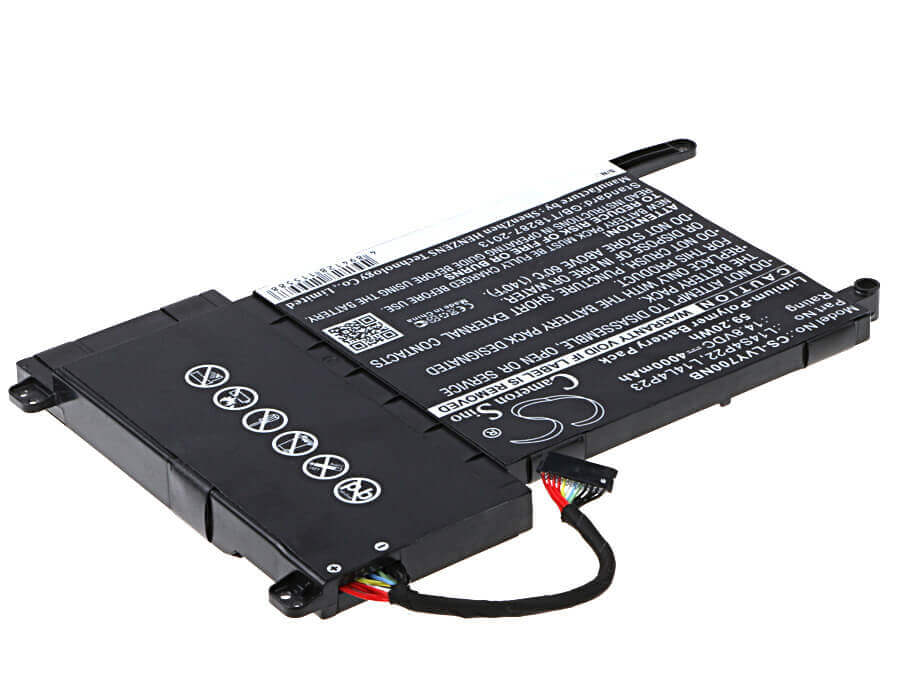 Black Battery For Lenovo Ideapad Y700, Ideapad Y700 Touch, Eraser Y700 14.8v, 4000mah - 59.20wh Notebook, Laptop Cameron Sino Technology Limited   