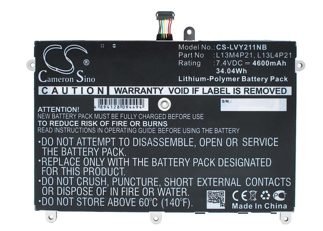 Black Battery For Lenovo Yoga 2 11, Yoga 2 11 11.6", Yoga 2 11-59417913 7.4v, 4600mah - 34.04wh Notebook, Laptop Cameron Sino Technology Limited   