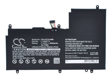 Black Battery For Lenovo Yoga 3 14 7.4v, 6050mah - 44.77wh Notebook, Laptop Cameron Sino Technology Limited   