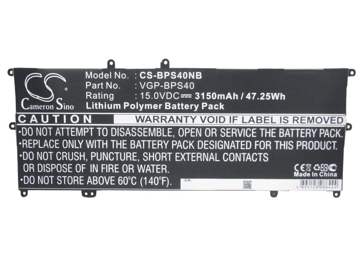 Black Battery For Sony Vaio Fit 15a, Svf15n18pw, Svf15n13cw 15.0v, 3150mah - 47.25wh Notebook, Laptop Cameron Sino Technology Limited   