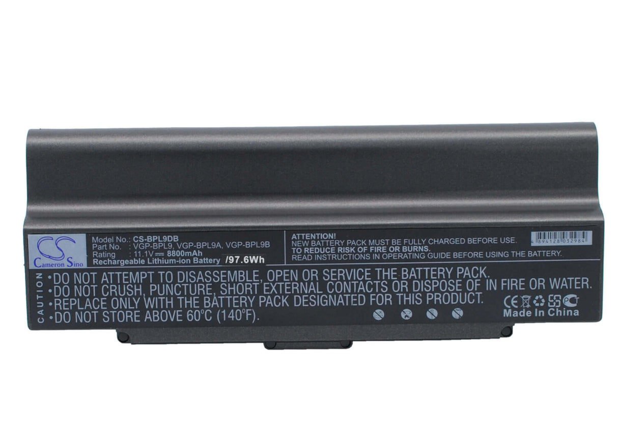 Black Battery For Sony Vaio Vgn-ar41e, Vaio Vgn-ar41l, Vaio Vgn-ar41m 11.1v, 8800mah - 97.68wh Notebook, Laptop Cameron Sino Technology Limited   