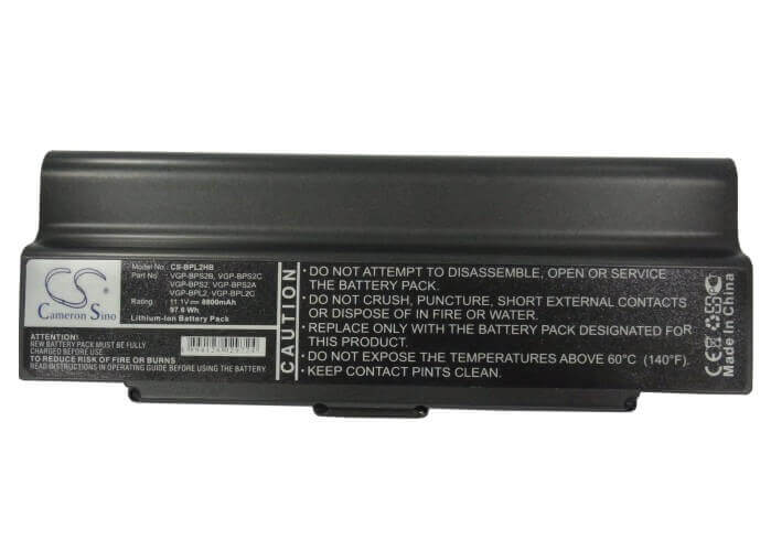 Black Battery For Sony Vaio Vgn-c15gpb, Vaio Vgn-sz13c/ B, Vaio Vgn-c50ha/ W 11.1v, 8800mah - 97.68wh Notebook, Laptop Cameron Sino Technology Limited   