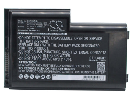 Black Battery For Toshiba Dynabook V7, Satellite Pro 6300, Satellite Pro M10 10.8v, 6600mah - 71.28wh Notebook, Laptop Cameron Sino Technology Limited   