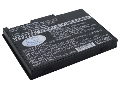 Black Battery For Toshiba Portege 2010, Portege 2000, Portege R100 10.8v, 1600mah - 17.28wh Notebook, Laptop Cameron Sino Technology Limited   