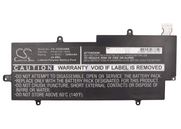 Black Battery For Toshiba Portege Z830, Portege Z835, Portege Z935-p300 14.8v, 3000mah - 44.40wh Notebook, Laptop Cameron Sino Technology Limited   