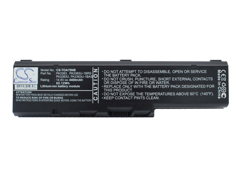 Black Battery For Toshiba Satellite A70, Satellite A70-s2362, Satellite A70-s249 14.8v, 4400mah - 65.12wh Notebook, Laptop Cameron Sino Technology Limited   