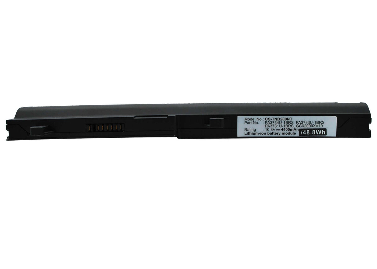 Black Battery For Toshiba Satellite Nb200, Satellite Nb201, Satellite Nb205 10.8v, 4400mah - 47.52wh Notebook, Laptop Cameron Sino Technology Limited   