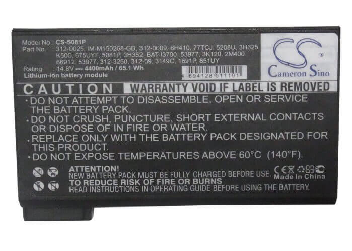 Dark Grey Battery For Dell Precision M40, Precision Workstation M50, Latitude Cp 14.8v, 4400mah - 65.12wh Batteries for Electronics Cameron Sino Technology Limited   