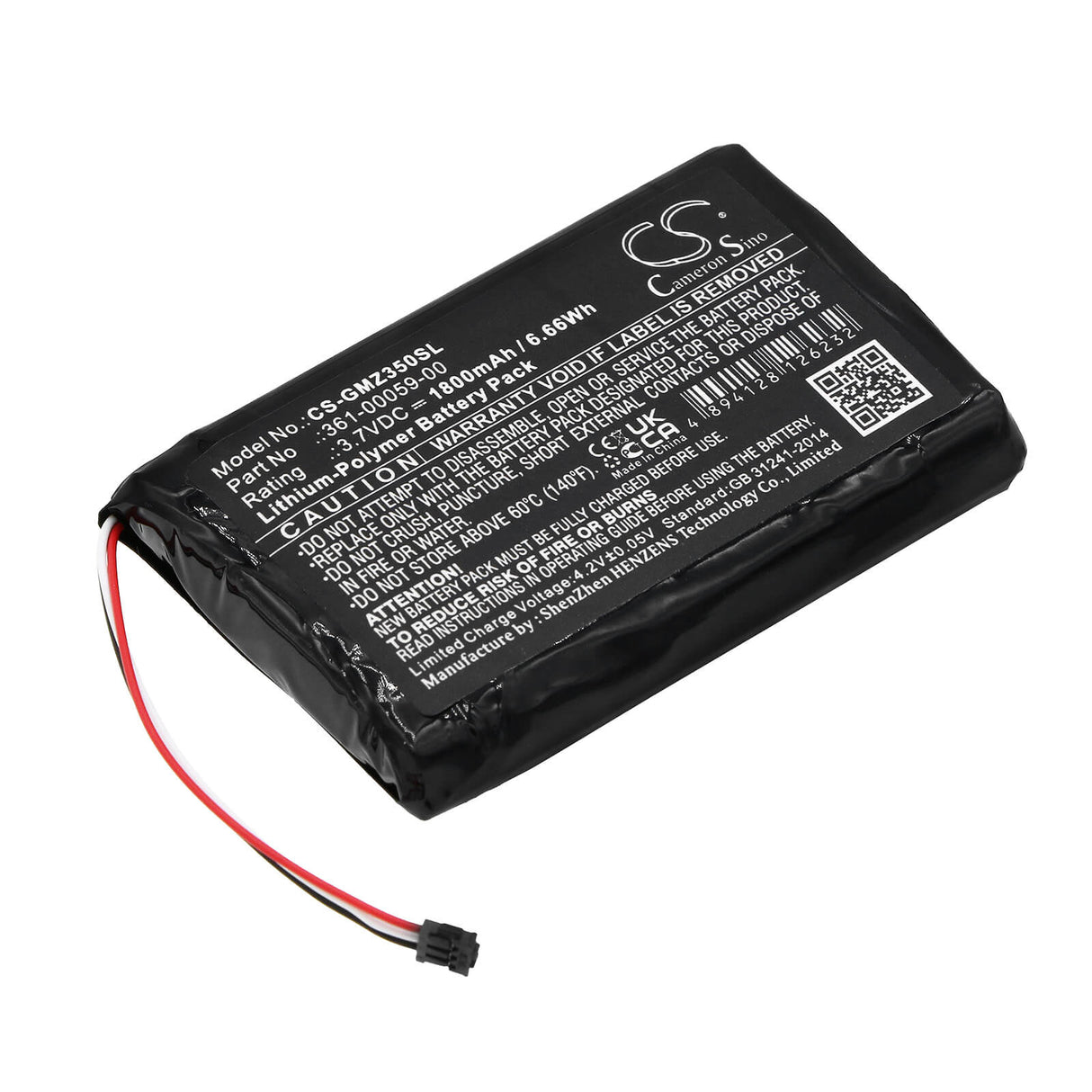 GPS Battery For Garmin, Zumo 350lm, 340LM, 3.7v, 1800mah - 6.66wh GPS, Navigator Cameron Sino Technology Limited   