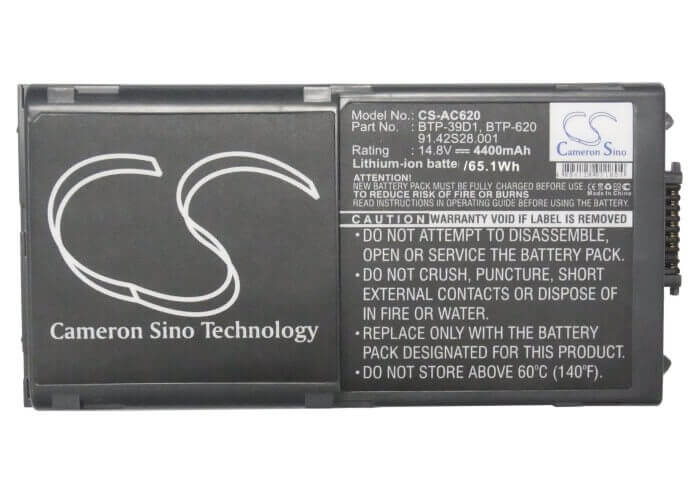 Grey Battery For Acer Travelmate 620, Travelmate 630, Travelmate 632 14.8v, 4400mah - 65.12wh Notebook, Laptop Cameron Sino Technology Limited   