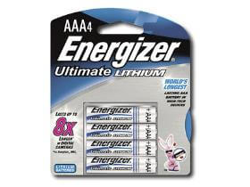 L92 Energizer Aaa Retail Pack Of 4 Ultimate Lithium Battery 1.5v - Non Rechargeable Battery By Use CB Range   
