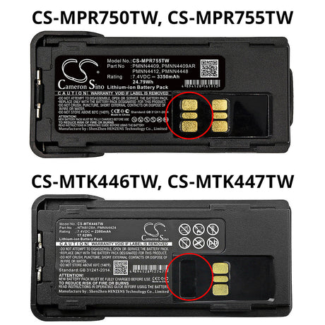 Li-ion Battery For Motorola Apx-2000, Apx-3000, Xpr 3300 7.4v, 2300mah - 17.02wh Batteries for Electronics Cameron Sino Technology Limited   
